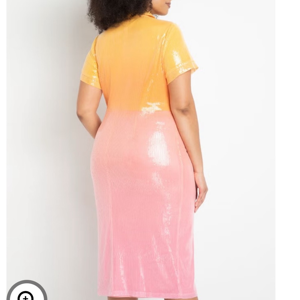 ELOQUII Ombre Sequin Midi Dress Size 24 - Picture 7 of 9
